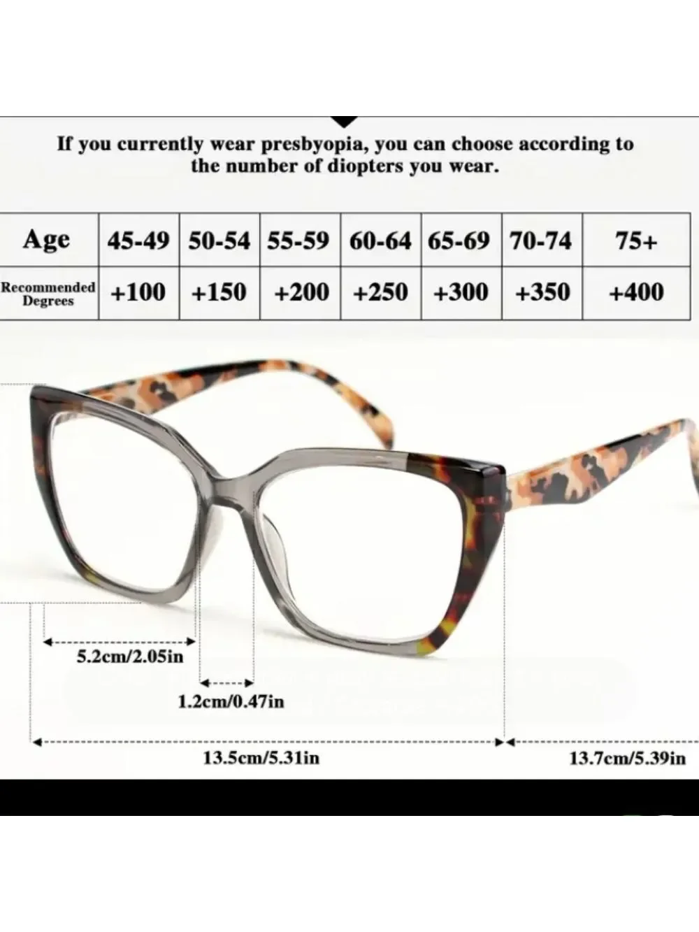 +200 Modern Abstract Oversized Cat eye Readers